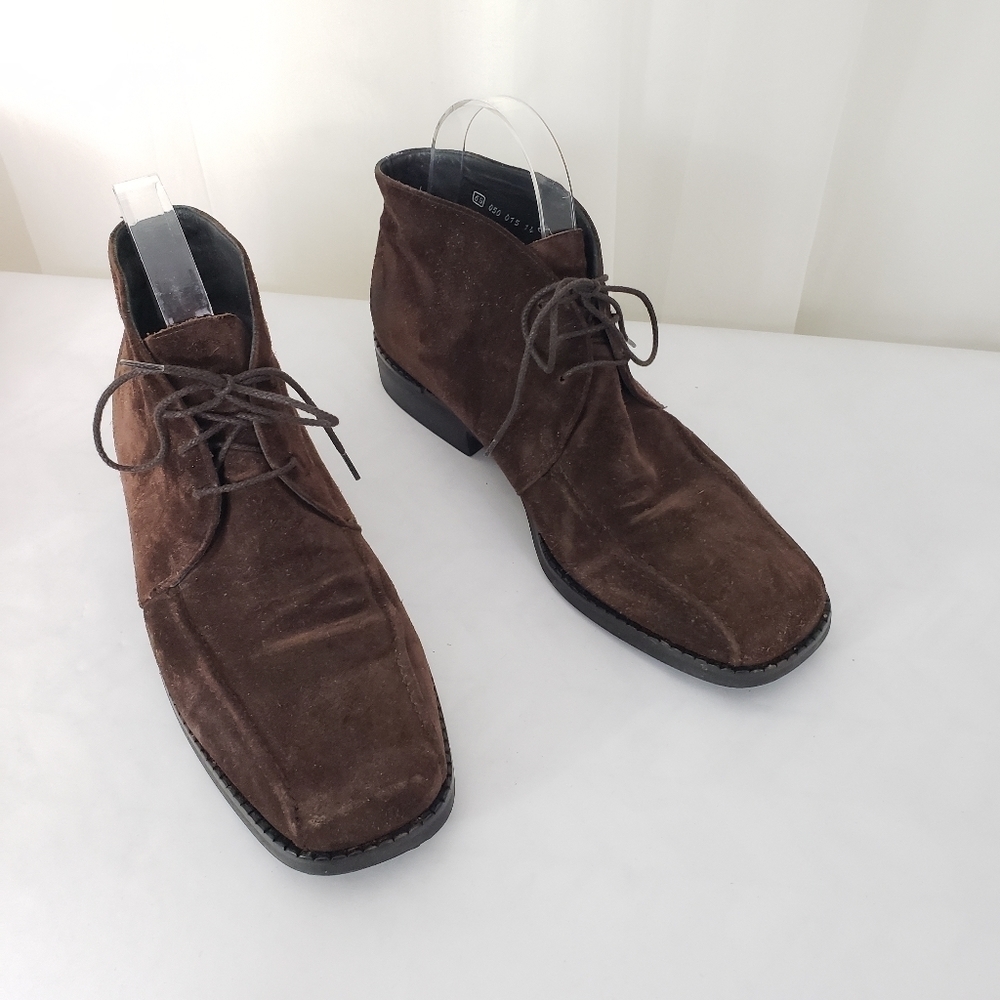 Red Box by K&S Suede Mocca lace up ankle boot moccasin chocolate brown - Picture 1 of 7
